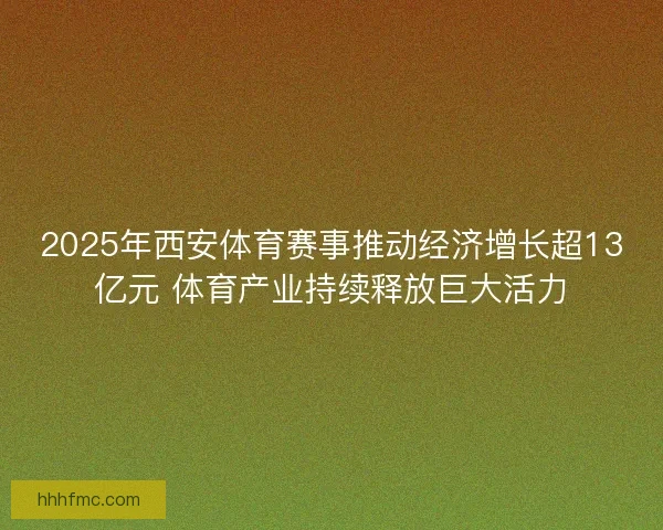 2025年西安体育赛事推动经济增长超13亿元 体育产业持续释放巨大活力